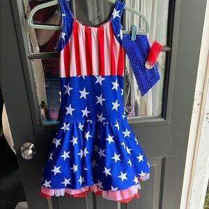 Patriotic Star-Spangled Kids dance / skating Costume